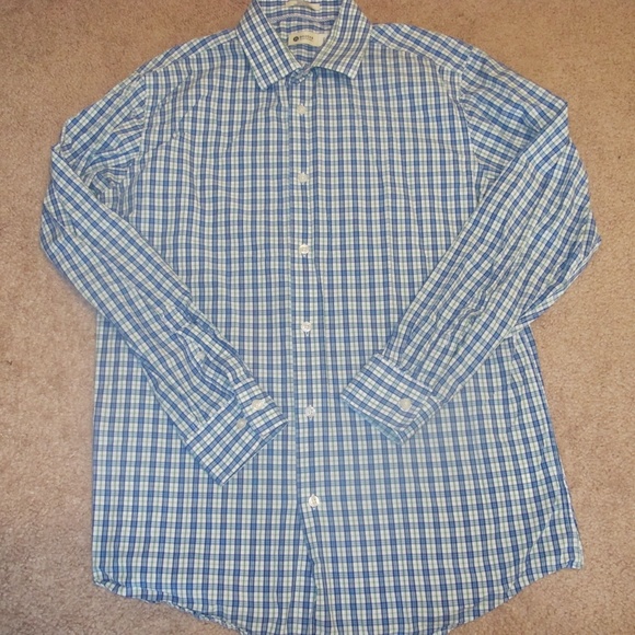Haggar Clothing Men's Fitted Button down Collared Shirt Size 16.5 (34/35)  GUC - Picture 3 of 4
